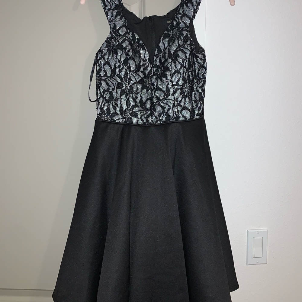Black and silver homecoming dress
